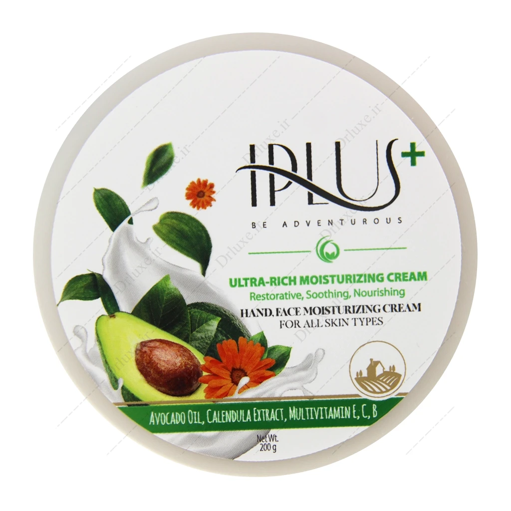 کرم مرطوب کننده روغن آووکادو و عصاره کالاندولا آی پلاس 200 گرم